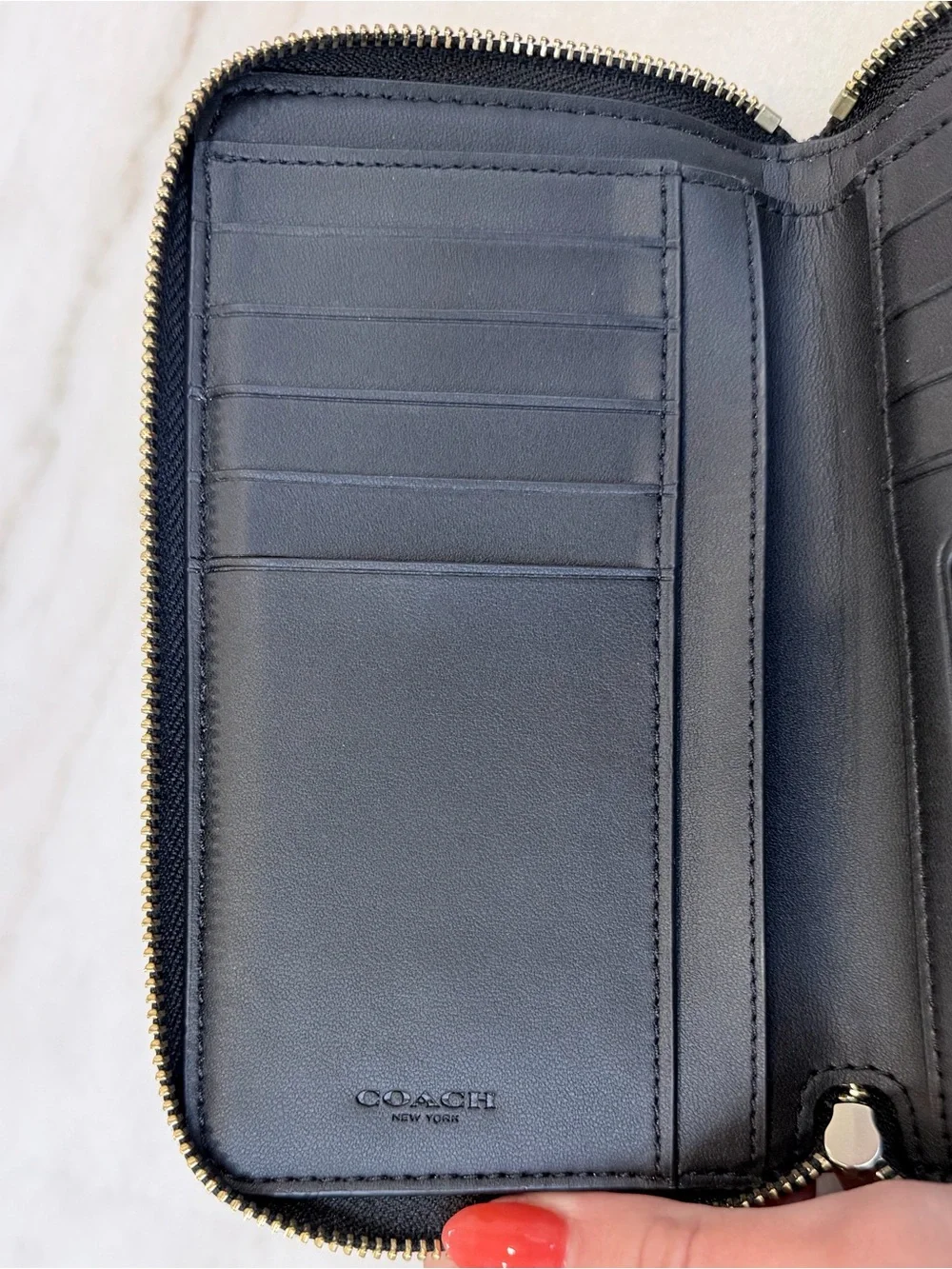 Black Coach Medium Zip ID Wallet